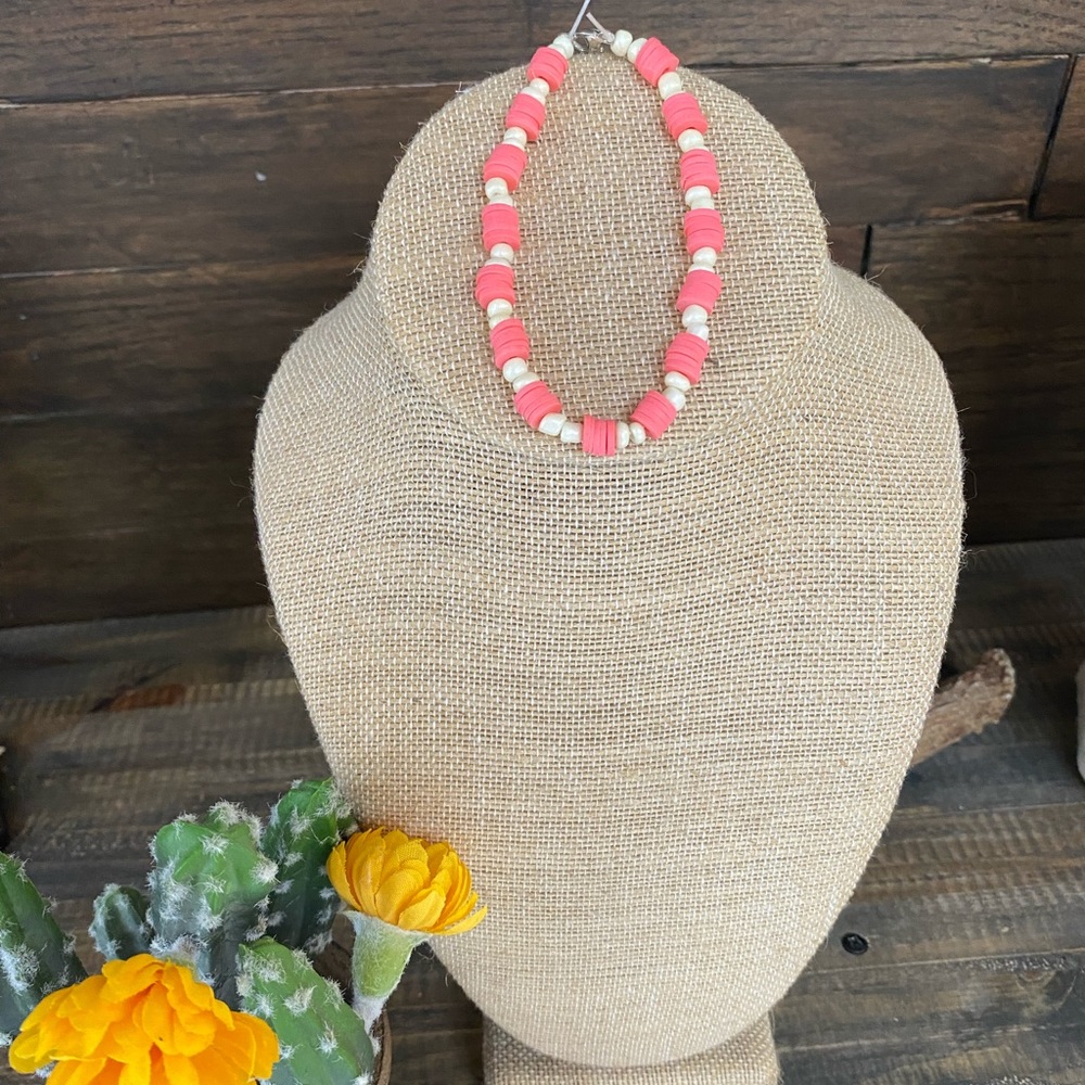 Disk beaded necklaces.